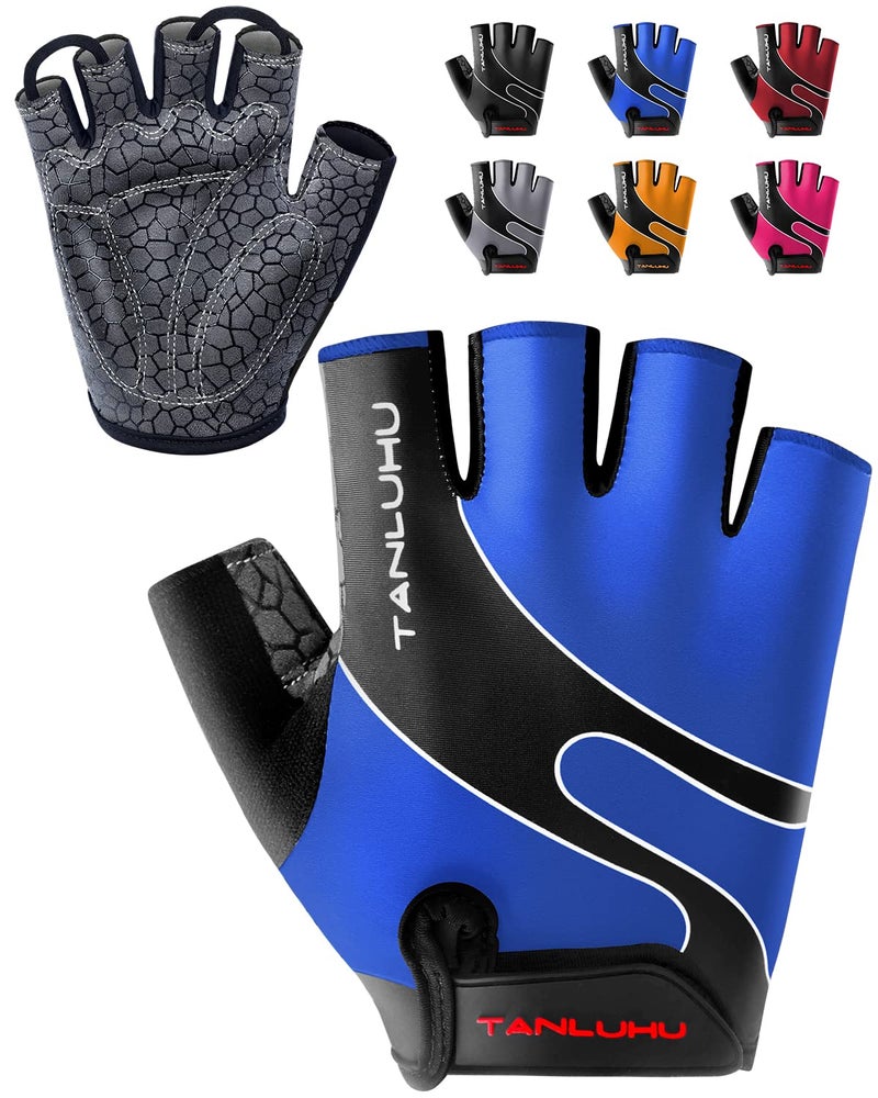 Tanluhu Cycling Gloves - Mountain Bike Half Finger Road Riding Gloves, Breathable, Shock-Absorbing, for Men and Women - Image 1